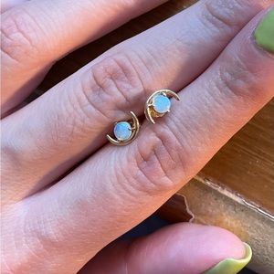 LARGE OPAL ARC EARRING - pair